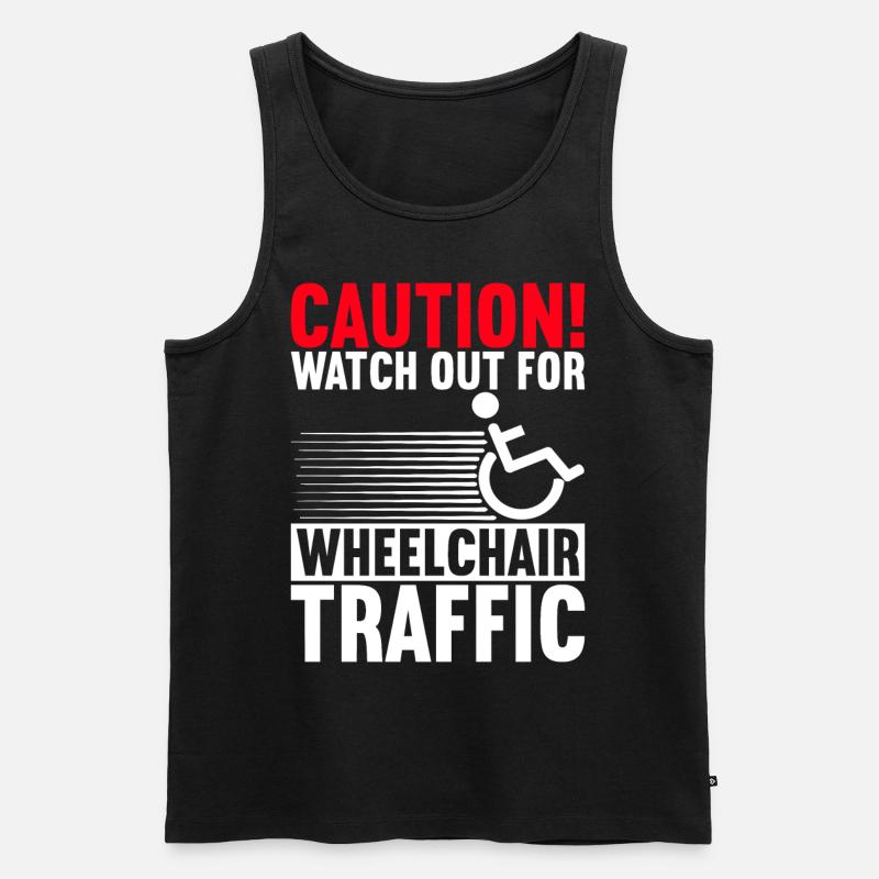 Rollstuhlfahrer Rollstuhl - Männer Premium Bio Tank Top - Schwarz