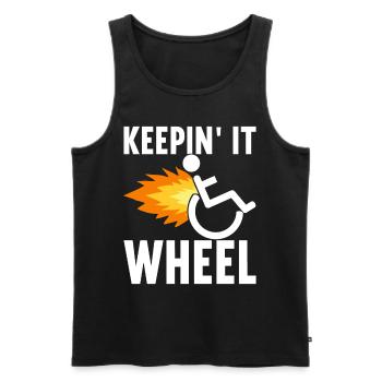 Rollstuhlfahrer Rollstuhl - Männer Premium Bio Tank Top - Schwarz - Vorne - AI Model Male 178 light (178cm)