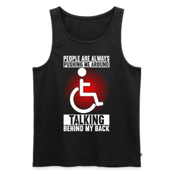 Wheelchair users Wheelchair - Men's Premium Organic Tank Top - black - Front - Michal (187cm)
