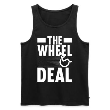 Rollstuhlfahrer Rollstuhl - Männer Premium Bio Tank Top - Schwarz - Vorne - AI Model Male 178 light (178cm)