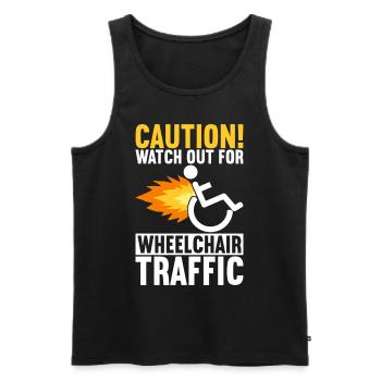 Rollstuhlfahrer Rollstuhl - Männer Premium Bio Tank Top - Schwarz - Vorne - AI Model Male 178 light (178cm)
