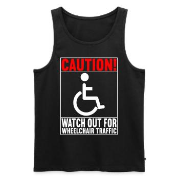 Wheelchair users Wheelchair - Men's Premium Organic Tank Top - black - Front - Michal (187cm)