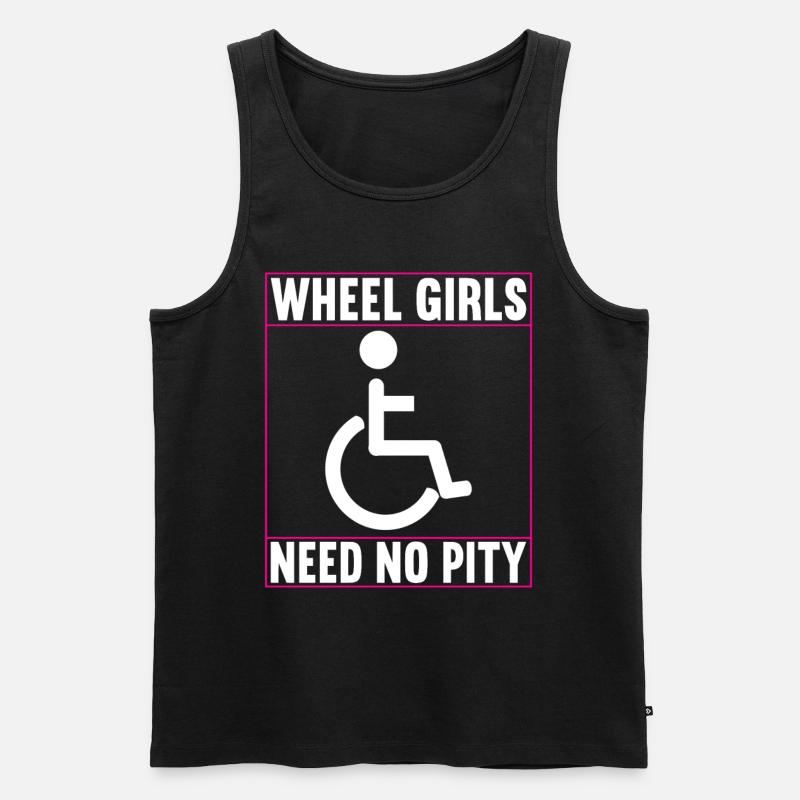Rollstuhlfahrer Rollstuhl - Männer Premium Bio Tank Top - Schwarz