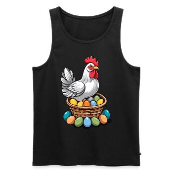 Easter Chicken Colorful Cute Funny Easter Eggs Nest - Men's Premium Organic Tank Top - black - Front - AI Model Male 178 light (178cm)