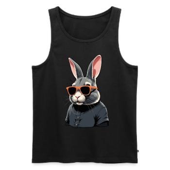 Ikonischer Papa Hase Osterhasen Streetwear Vater - Männer Premium Bio Tank Top - Schwarz - Vorne - Michal (187cm)