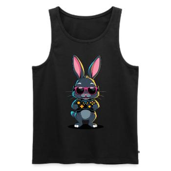 Osterhase Gamer Ikonisches Ostern Gaming - Männer Premium Bio Tank Top - Schwarz - Vorne - Michal (187cm)
