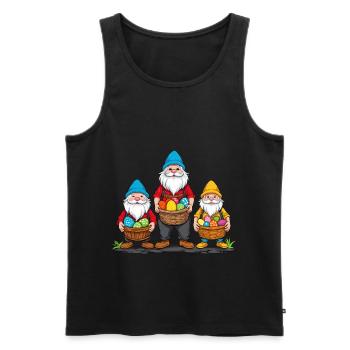 Easter Nordic Gnome Easter Bunny Funny - Men's Premium Organic Tank Top - black - Front - Michal (187cm)