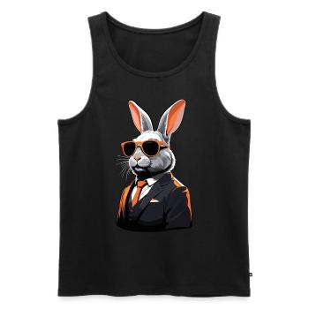Ikonischer Papa Hase Osterhasen Streetwear - Männer Premium Bio Tank Top - Schwarz - Vorne - Michal (187cm)