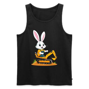 Easter Bunny Excavator Driver Funny Easter Eggs Digging - Men's Premium Organic Tank Top - black - Front - Michal (187cm)