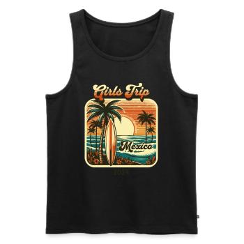 Mexico Girls Trip 2024 Fiesta T-shirt - Men's Premium Organic Tank Top - black - Front - AI Model Male 178 light (178cm)