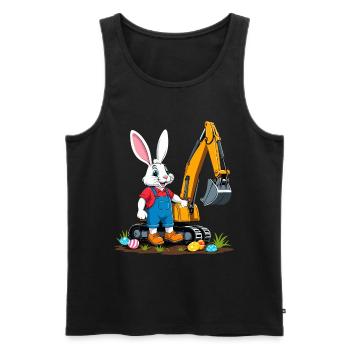 Osterhase Baggerfahrer Ostereier Baggern Lustiges - Männer Premium Bio Tank Top - Schwarz - Vorne - Michal (187cm)