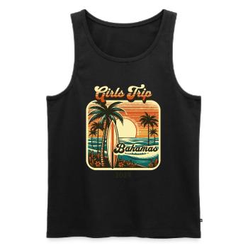 T-shirt tropical Bahamas Girls Trip 2024 - Débardeur bio Premium Homme - noir - Devant - Michal (187cm)
