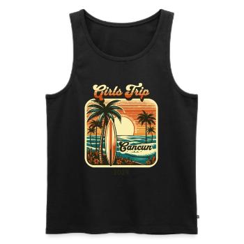 Cancun Girls Trip 2024 Fiesta Tee - Männer Premium Bio Tank Top - Schwarz - Vorne - AI Model Male 178 light (178cm)