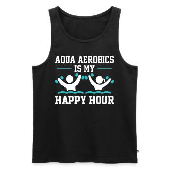Aqua Aerobics Happy Hour T-shirt - Débardeur bio Premium Homme - noir - Devant - Michal (187cm)