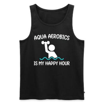 Aqua Aerobics Happy Hour T-shirt - Débardeur bio Premium Homme - noir - Devant - Michal (187cm)