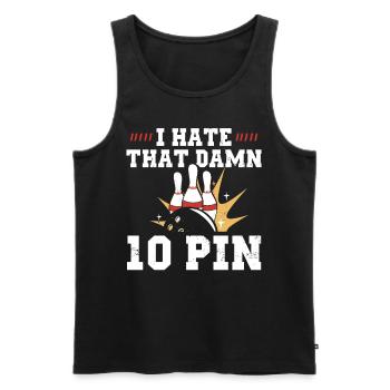 de 10 broches bowling frustration t-shirt - Débardeur bio Premium Homme - noir - Devant - Michal (187cm)
