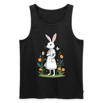Infirmière lapin Lapin de Pâques Infirmière - Débardeur bio Premium Homme - noir - Devant - Michal (187cm)