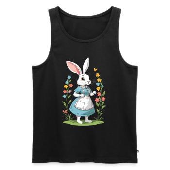Infirmière lapin Lapin de Pâques Infirmière - Débardeur bio Premium Homme - noir - Devant - AI Model Male 178 light (178cm)
