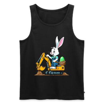 Osterhase Baggerfahrer Ostern Ostereier Lustiges - Männer Premium Bio Tank Top - Schwarz - Vorne - Michal (187cm)