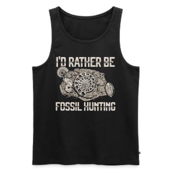 Passion forT-shirt "fossil Hunting Adventure" - Men's Premium Organic Tank Top - black - Front - AI Model Male 178 light (178cm)
