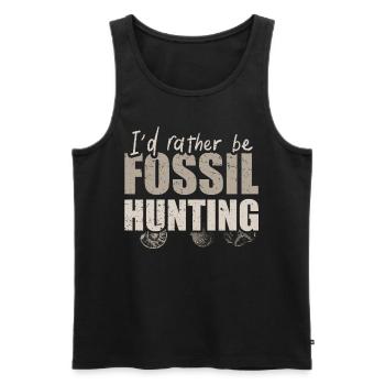 Passion forT-shirt "fossil Hunting Adventure" - Men's Premium Organic Tank Top - black - Front - AI Model Male 178 light (178cm)