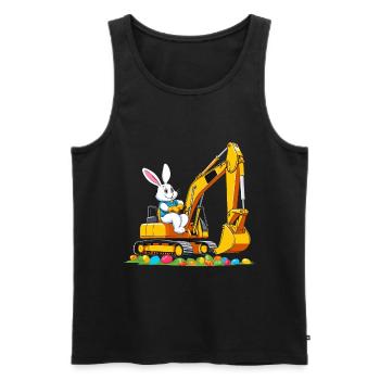 Easter Bunny Excavator Driver Easter Eggs Funny - Men's Premium Organic Tank Top - black - Front - Michal (187cm)