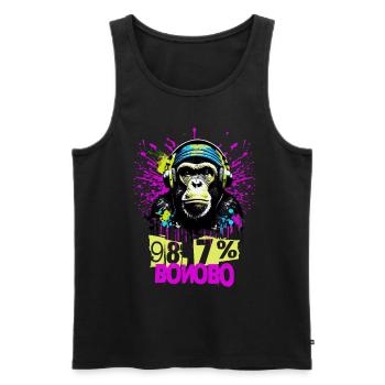 98.7 Bonobo Evolution Chimpanzee Tea - Men's Premium Organic Tank Top - black - Front - Michal (187cm)
