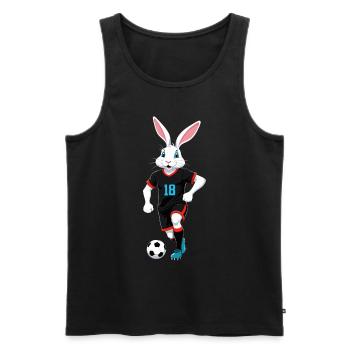 Osterhase Fußballspieler Ostern Fußball Design - Männer Premium Bio Tank Top - Schwarz - Vorne - Michal (187cm)