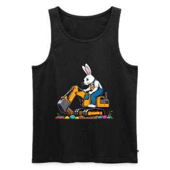 Osterhase Baggerfahrer Ostern Ostereier Lustiges - Männer Premium Bio Tank Top - Schwarz - Vorne - Michal (187cm)