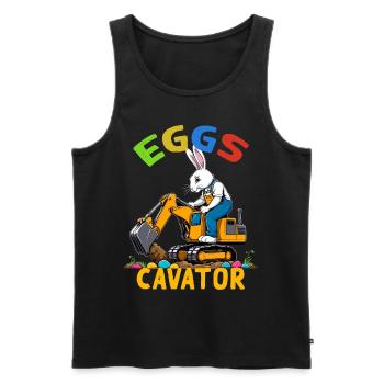 Lustiger Ostern Spruch Osterhase Baggerfahrer - Männer Premium Bio Tank Top - Schwarz - Vorne - Michal (187cm)
