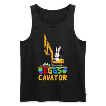 Funny Easter Saying Easter Bunny Excavator Driver - Men's Premium Organic Tank Top - black - Front - Michal (187cm)