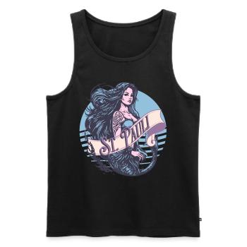 St. Pauli Kiez Rockabilly Tee - Men's Premium Organic Tank Top - black - Front - AI Model Male 178 light (178cm)