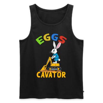 Lustiger Ostern Spruch Osterhase Baggerfahrer - Männer Premium Bio Tank Top - Schwarz - Vorne - Michal (187cm)