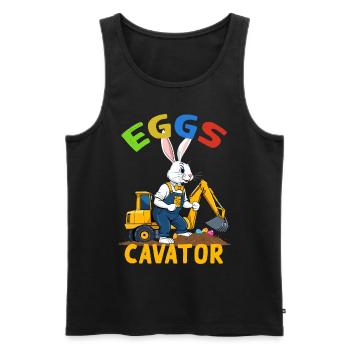 Lustiger Ostern Spruch Osterhase Baggerfahrer - Männer Premium Bio Tank Top - Schwarz - Vorne - Michal (187cm)