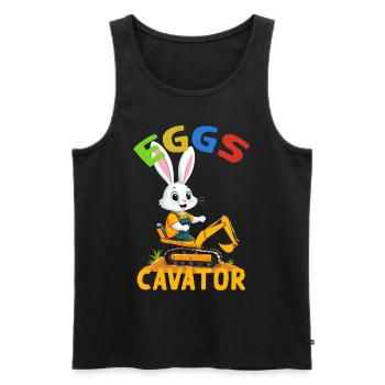 Lustiger Ostern Spruch Osterhase Baggerfahrer - Männer Premium Bio Tank Top - Schwarz - Vorne - Michal (187cm)