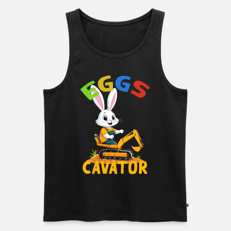 Lustiger Ostern Spruch Osterhase Baggerfahrer - Männer Premium Bio Tank Top - Schwarz