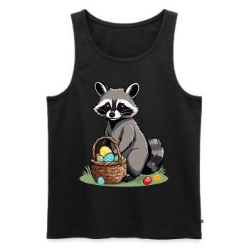 Drôle De Costume De Raton Laveur Oeufs De Pâques Mignons - Débardeur bio Premium Homme - noir - Devant - Michal (187cm)