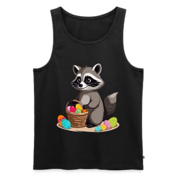 Lustiges Waschbären Kostüm Niedliches Ostereier - Männer Premium Bio Tank Top - Schwarz - Vorne - Michal (187cm)