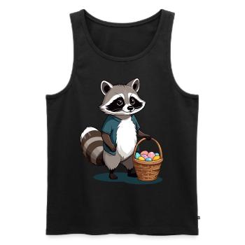 Drôle De Costume De Raton Laveur Oeufs De Pâques Mignons - Débardeur bio Premium Homme - noir - Devant - Michal (187cm)