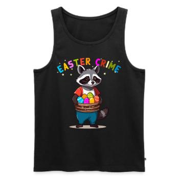 Easter Crime Funny Raccoon Easter Bunny - Men's Premium Organic Tank Top - black - Front - Michal (187cm)