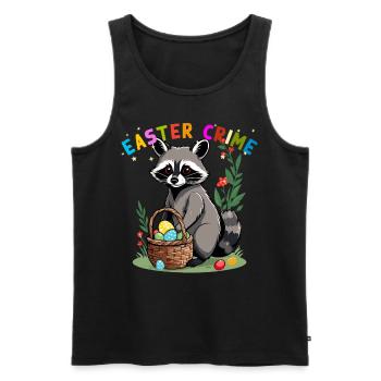 Funny Raccoon Costume Cute Easter Eggs - Men's Premium Organic Tank Top - black - Front - Michal (187cm)