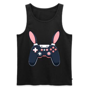 Lapin de Pâques Gamer et Design de streetwear de jeu - Débardeur bio Premium Homme - noir - Devant - Michal (187cm)