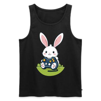 Lapin de Pâques Gamer et Design de streetwear de jeu - Débardeur bio Premium Homme - noir - Devant - Michal (187cm)