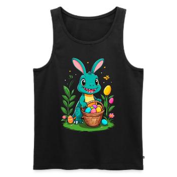 Iconic Easter Dinosaur Dinosaur Easter Bunny - Men's Premium Organic Tank Top - black - Front - Michal (187cm)