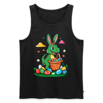 Iconic Easter Dinosaur T-Rex Bunny Funny Easter - Men's Premium Organic Tank Top - black - Front - Michal (187cm)