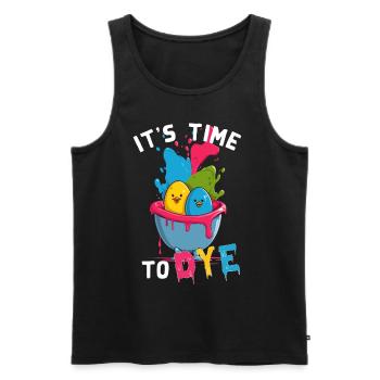Funny Saying Colorful Egg Colors for Easter Artist - Men's Premium Organic Tank Top - black - Front - AI Model Male 178 light (178cm)