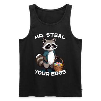 Lustiger Eier Dieb Waschbär Osterhasen Design - Männer Premium Bio Tank Top - Schwarz - Vorne - Michal (187cm)