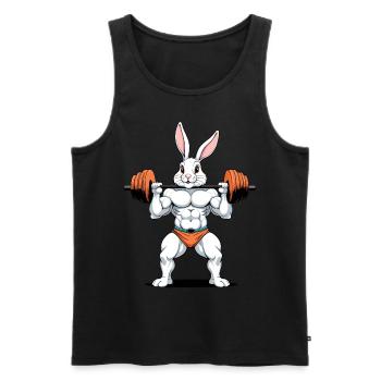 Easter Bunny Body Building Animal Funny Workout - Men's Premium Organic Tank Top - black - Front - Michal (187cm)