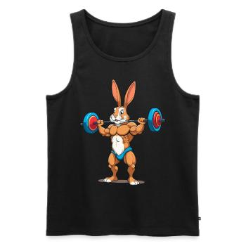 Easter Bunny Body Building Animal Funny Workout - Men's Premium Organic Tank Top - black - Front - Michal (187cm)