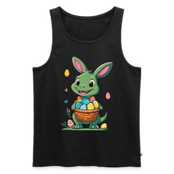 Iconic Easter Dinosaur Dinosaur Easter Bunny - Men's Premium Organic Tank Top - black - Front - Michal (187cm)